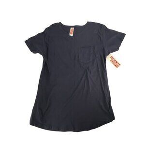 Fleece Factory Shirt Short Mens M Sleeve Pocket T-Shirt Black Casual Streetwear